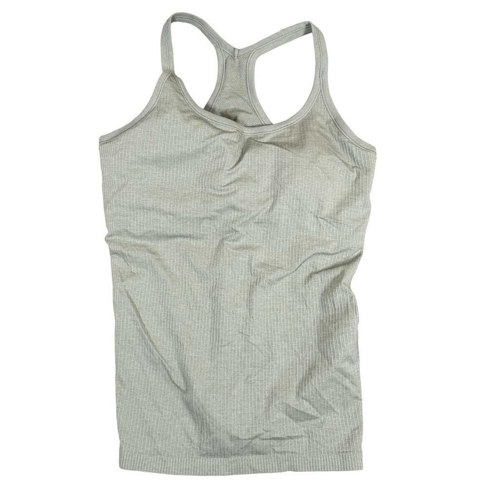 Lululemon Ebb to Street Tank Top Sage Green Ribbed Racerback Size 12